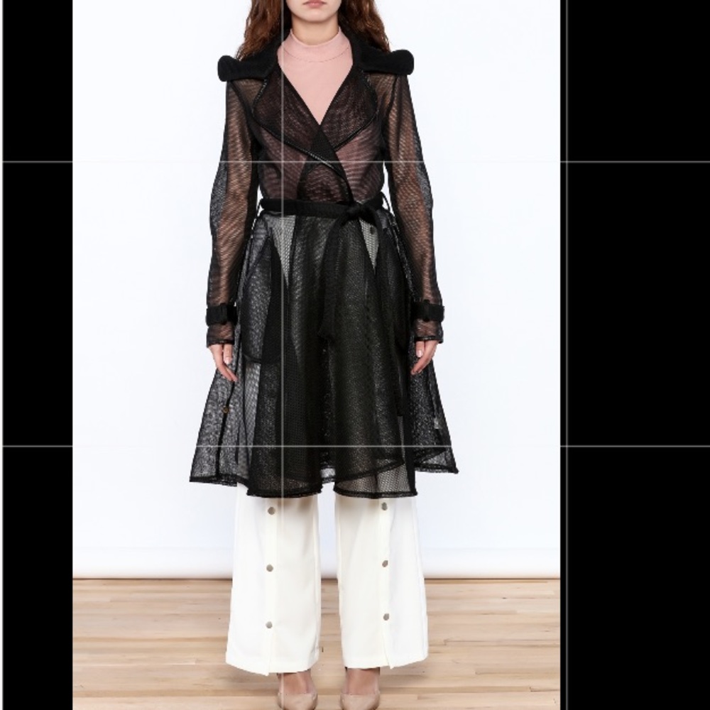 Black Belted Midi Trench Coat Dress